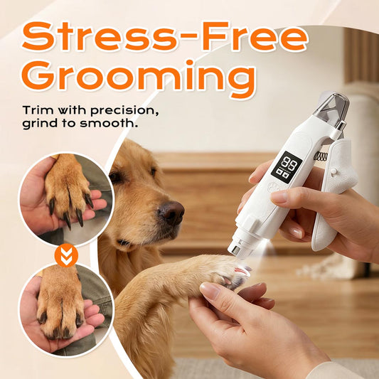2-in-1 Pet Nail Trimmer Grinder with LED Light – No More Fear When Trimming Your Pet’s Nails