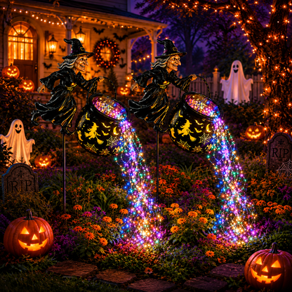 Witch’s Magic Cauldron Waterfall Lights – Halloween Garden Decor