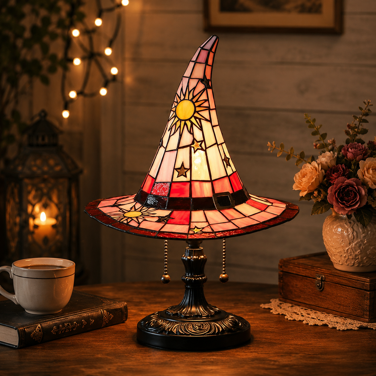 The Enchanted Witch™ Stained Glass-Style Lamp