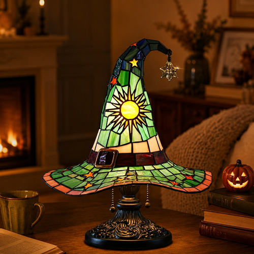 The Enchanted Witch™ Stained Glass-Style Lamp