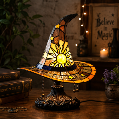 The Enchanted Witch™ Stained Glass-Style Lamp