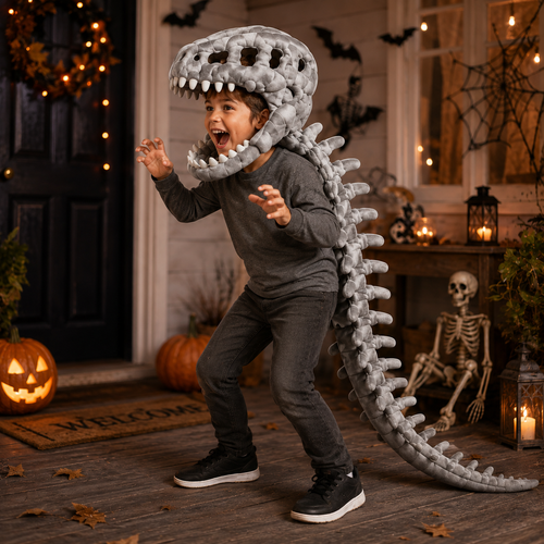 3D Dinosaur Skeleton Costume – Wearable T-Rex Fossil Halloween Costume