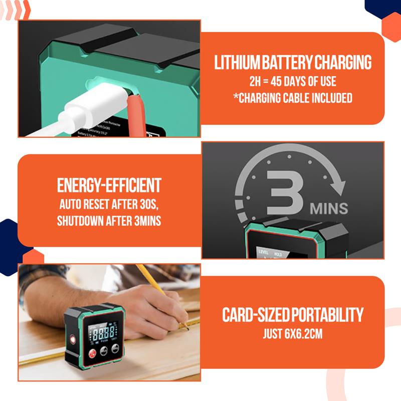 2025 Hot Sale 50% OFF💥Magnetic Digital Angle Finder with Electronic Laser