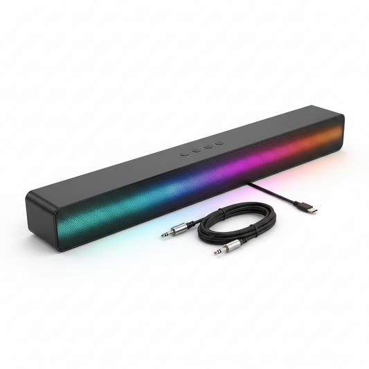 RGB Gaming Soundbar: High-Definition Desktop Speaker with Dynamic Glow 🎮🔊